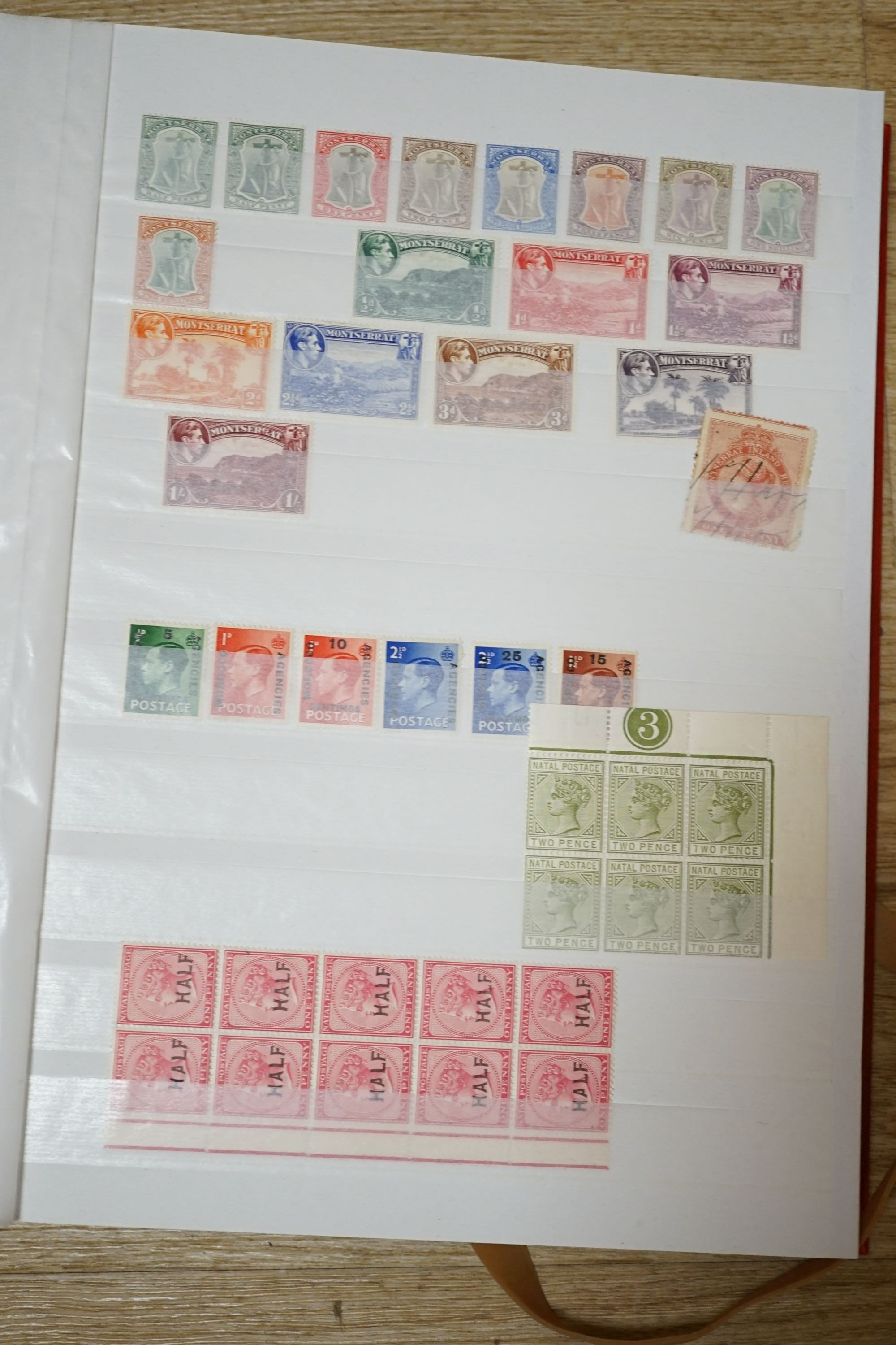 British Commonwealth stamps in stock, book with Ascension 1922 set of 9 mint, Bahamas 1884 £1 mint, Canada, Newfoundland, Ceylon, Malaya Straits Settlements 1898 $5 mint, mint blocks, few covers